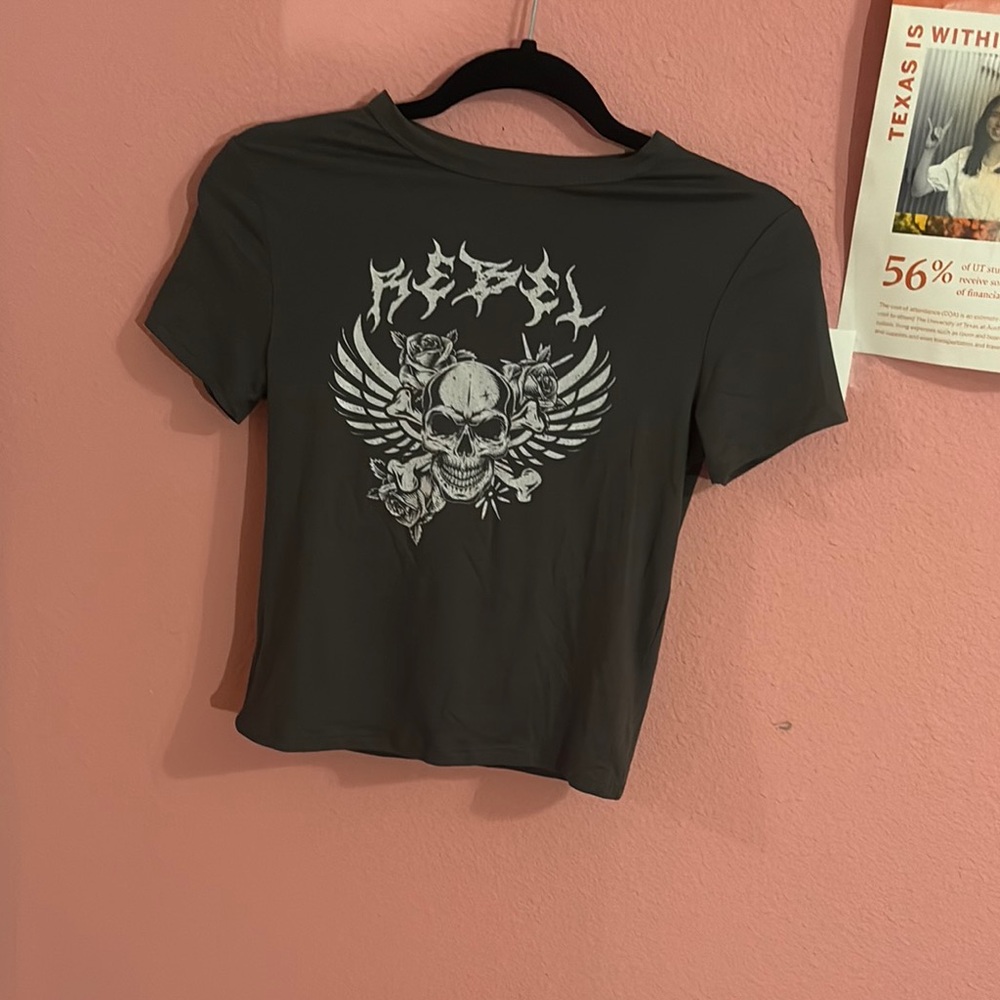 Streetwear Society Gray Graphic Crop Tee